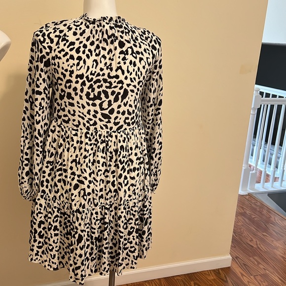Yumi Kim Chic Black and White Leopard Print ivory aura maternity Dress size M - Picture 5 of 11